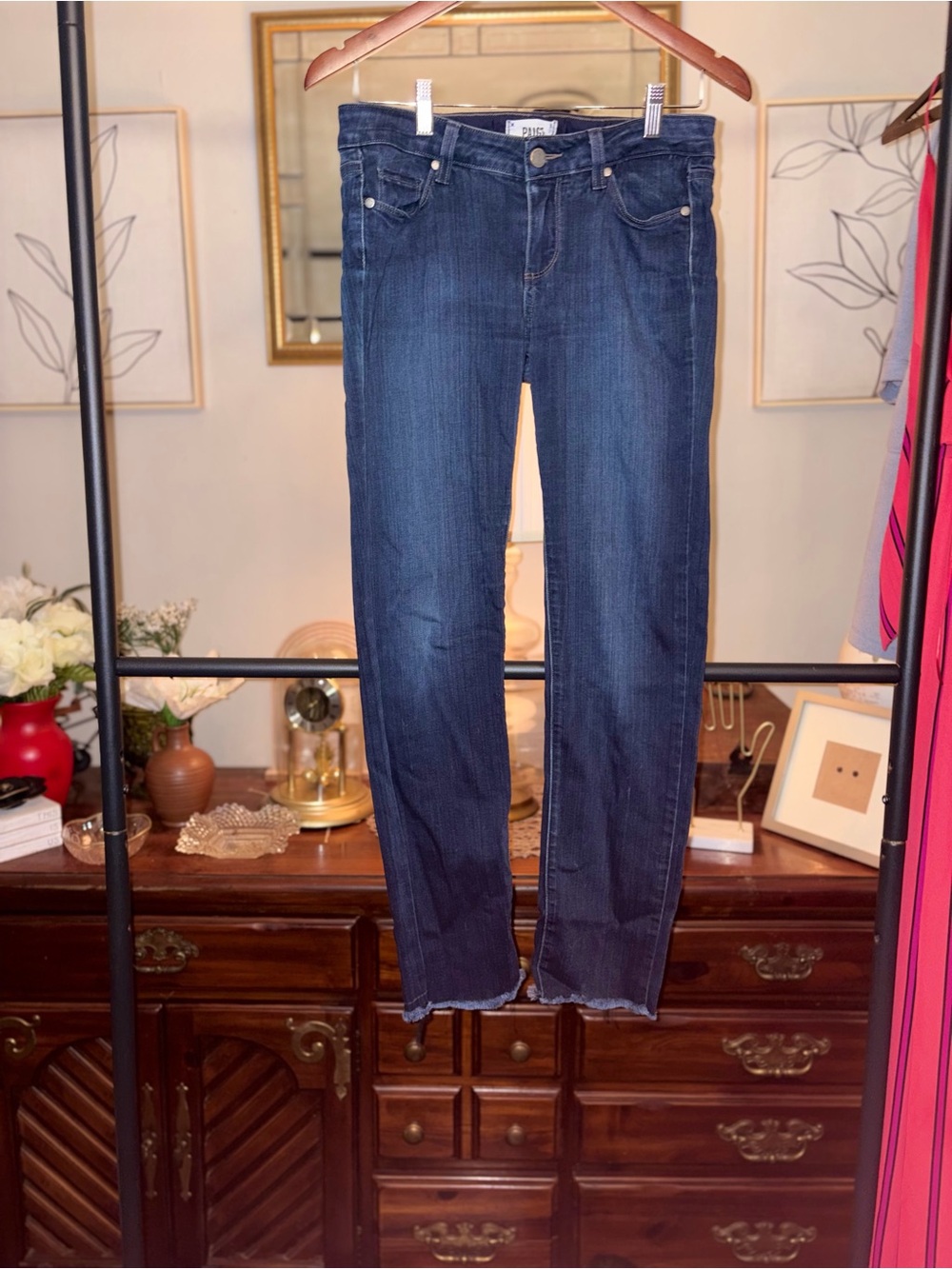 PAIGE Dark Blue Skyline Skinny Leg Jeans